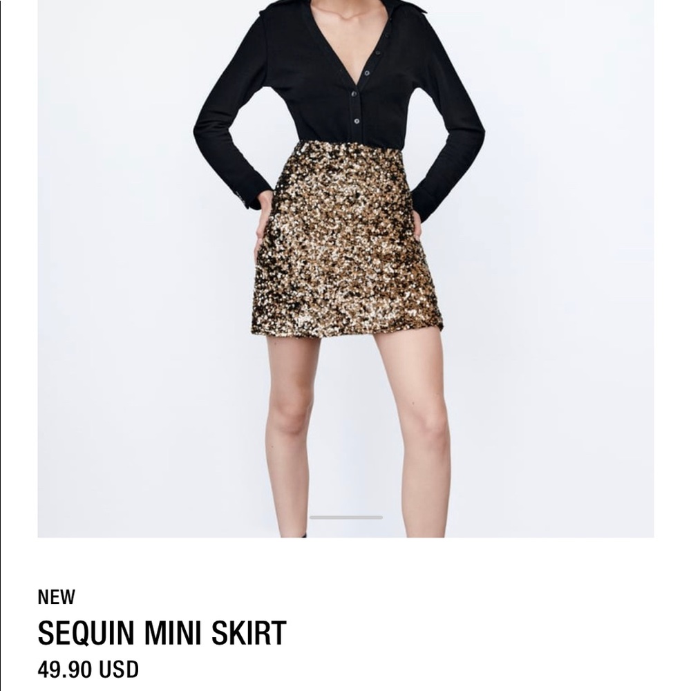 Zara Sequin Mini Skirt